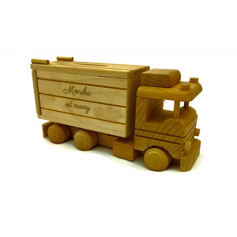 Dřevěný kamion - pokladnička