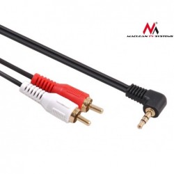 Kabel Maclean, 3,5mm Mini Jack, Úhlový, 2RCA, 3m, Černý, MCTV-825